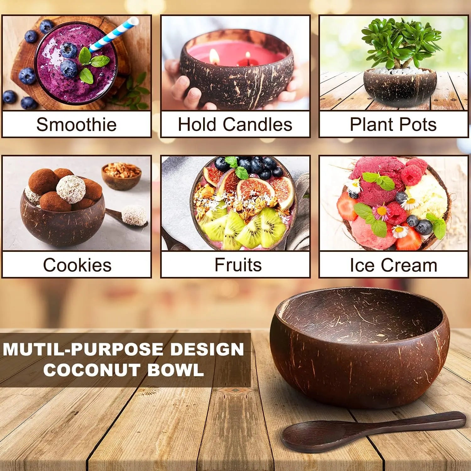 Natural Coconut Shell Bowls