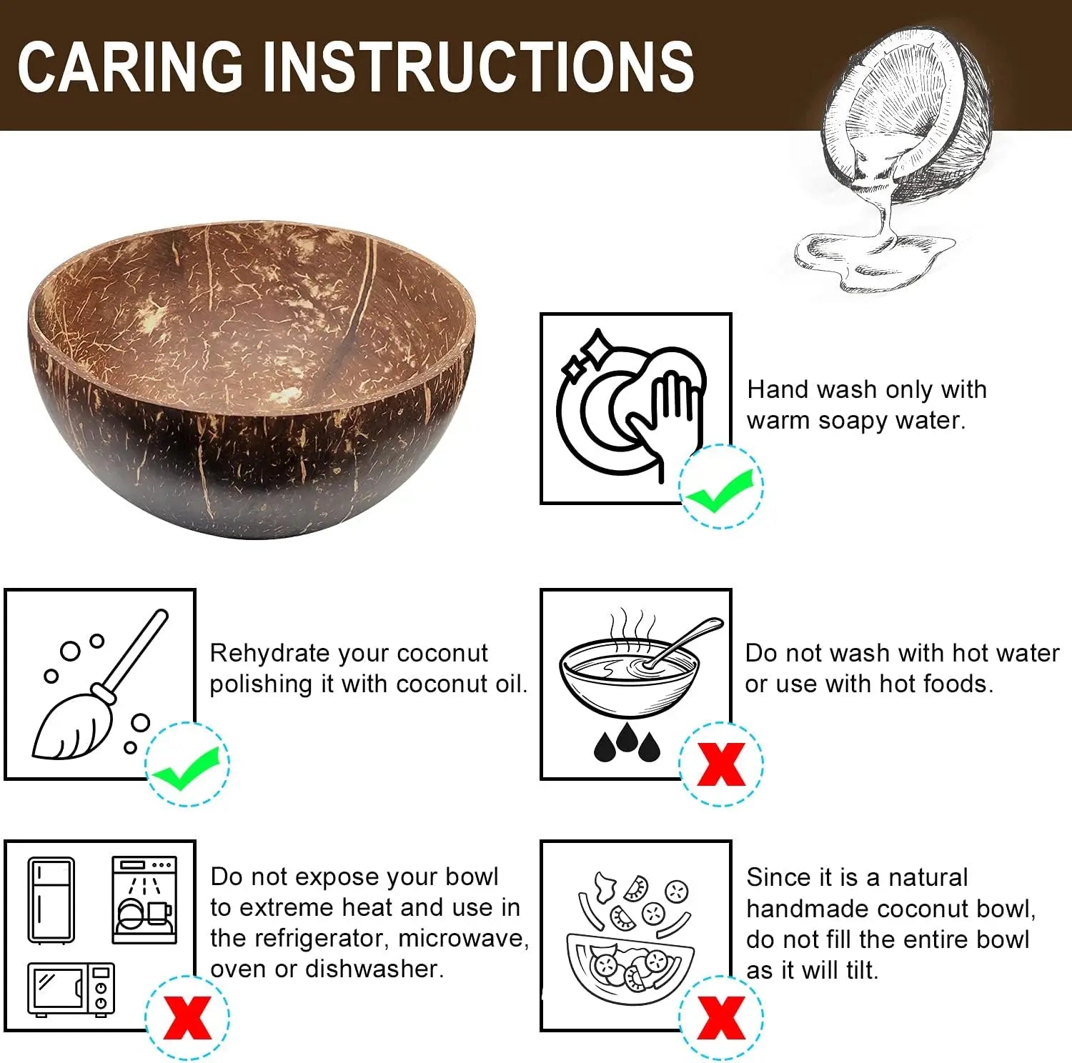 Natural Coconut Shell Bowls